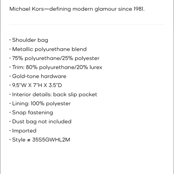 Michael Kors Metallic Gold and White Convertible Crossbody Bag NWT - Picture 7 of 7